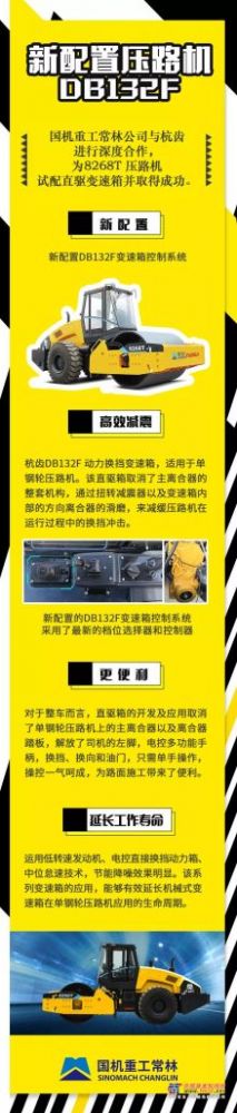 常林新配置電控?fù)Q擋壓路機(jī)DB132F，來(lái)了！