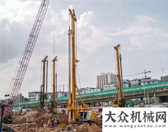 轉(zhuǎn)體斜拉橋四臺(tái)寶峨旋挖鉆機(jī)參建南寧地鐵4號(hào)線大沙田站，高效入20多米深砂巖山河智