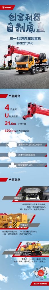 全新三一自制底盤12噸吊車來了