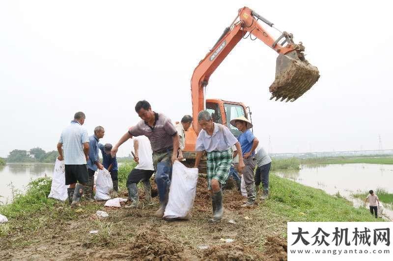 年會挖掘機變身打樁機 廬江抗洪一線創(chuàng)新使用機械效率大增走進系