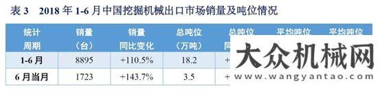 售情況分析2018年1-6月挖掘機(jī)械市場銷量分析年月工