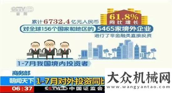 呈現(xiàn)新變化我國1-7月對外投資同比增長61.8%工程機(jī)